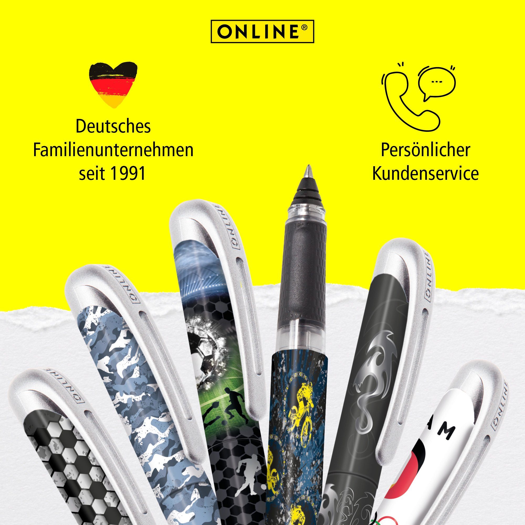 Online Pen für Deutschland Tintenpatronen-Rollerball, ideal die in Tintenroller College Schule, hergestellt ergonomisch, Camouflage