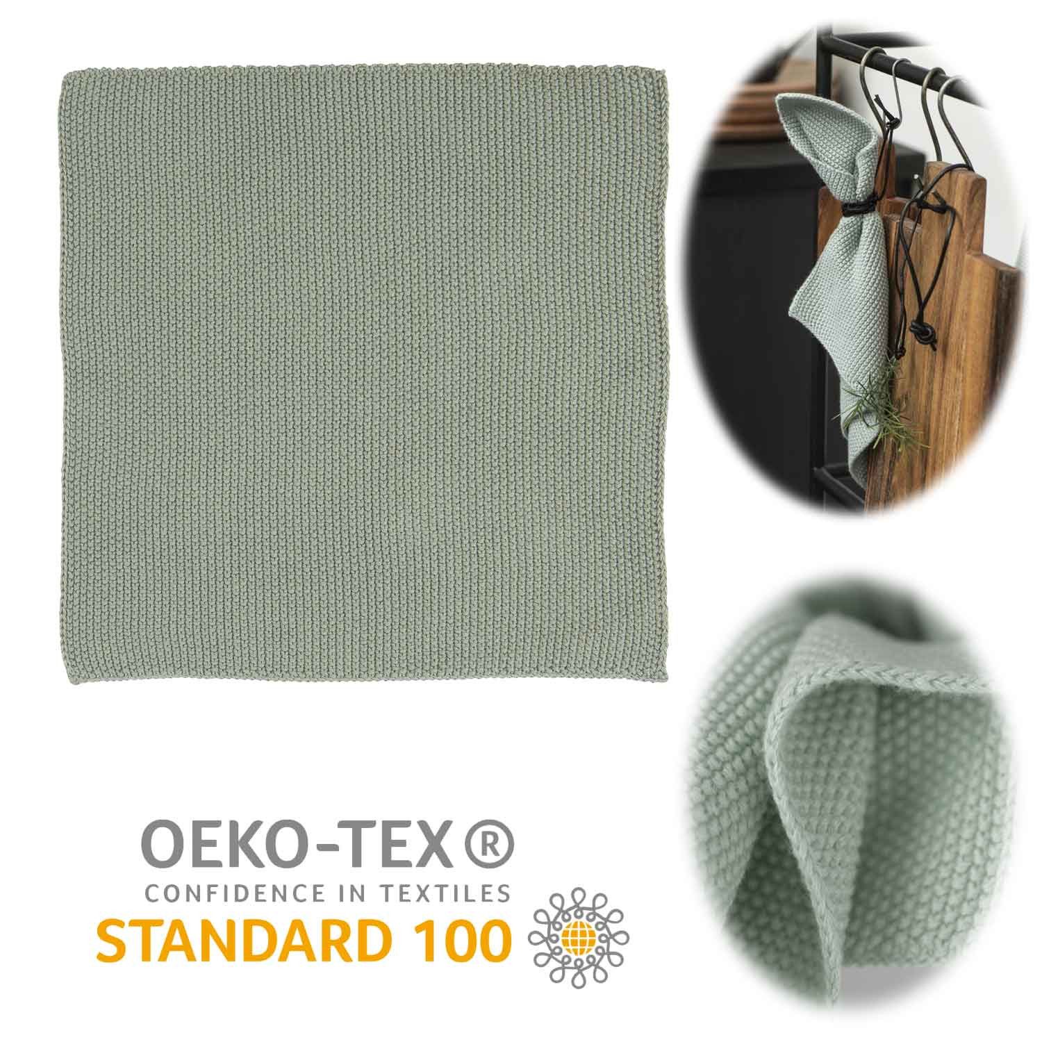 LS-LebenStil Spültuch Vintage Spüllappen 25cm Mynte Gestrickt 100% Baumwolle, (iB Laursen, 1-tlg., waschbar Putzlappen Reinigungstuch Geschirrtücher Spültuch Fusselfrei)