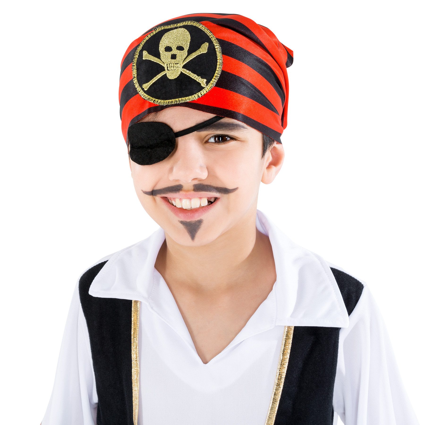 dressforfun Piraten-Kostüm Seeräuber/Freibeuter, in rot, Bequeme Jersey-Stretch-Hose mit, Gr. 104 (3-4 Jahre), Oberteil aus Jersey-Stretch in Hemdoptik