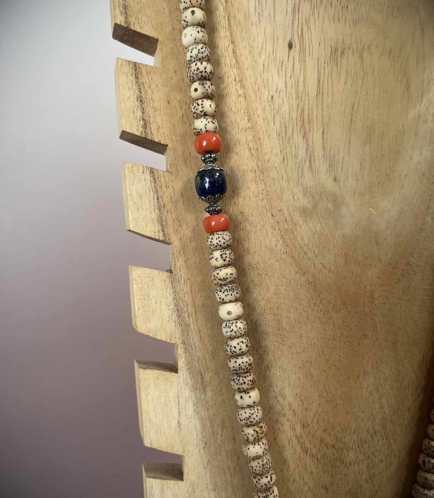 Asien LifeStyle Kette mit 108 Ewiger Halskette Armband Gebetskette Knoten Perlen Mala Lotussamen Anhänger