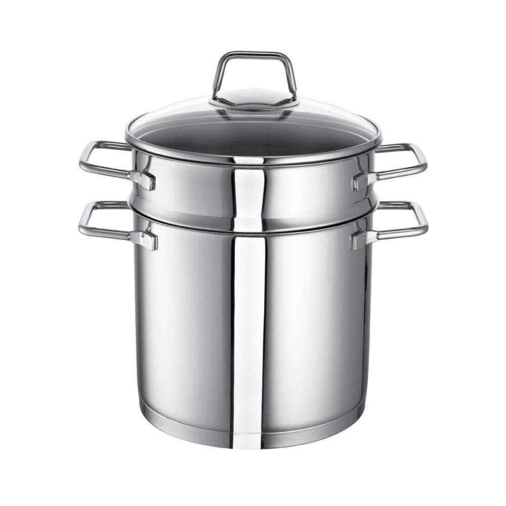 SCHULTE-UFER Spaghettitopf Wega mit Siebeinsatz 5 L, Edelstahl 18/10
