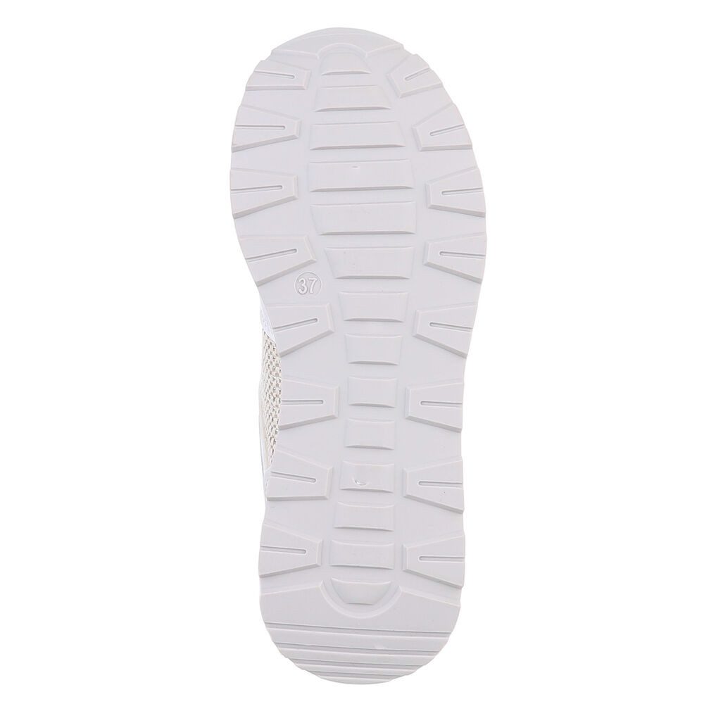 Ital-Design Stylischer Sneaker mit Reißverschluss für Damen Sneaker (91260951) Keilabsatz/Wedge Sneakers Low in Weiß