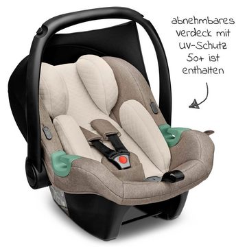 ABC Design Babyschale Tulip - Fashion Edition - Nature, bis: 13 kg, (3-tlg), Gruppe 0+ Baby Autositz - ab Geburt bis 13 kg