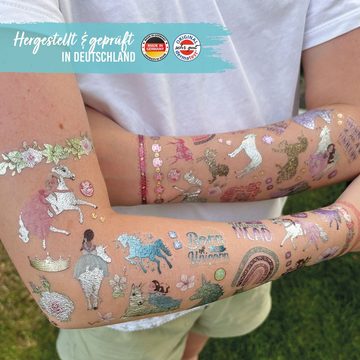 PAPIERDRACHEN Kindertattoo Papierdrachen Hautfreundliche Metallic-Tattoos, Die Tattoos sind vegan und in Deutschland hergestellt und geprüft