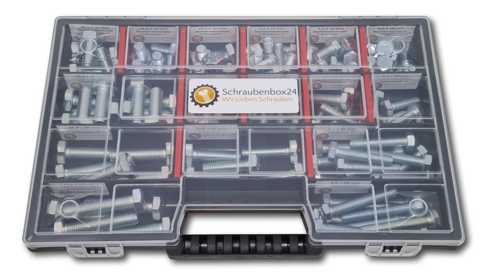 Sechskantschraube 933,ISO Schraubenbox24 4017), Stück St., // 110 110 10mm-50mm, (M-Box, M8-M10 DIN Sortiment Sechskantschrauben