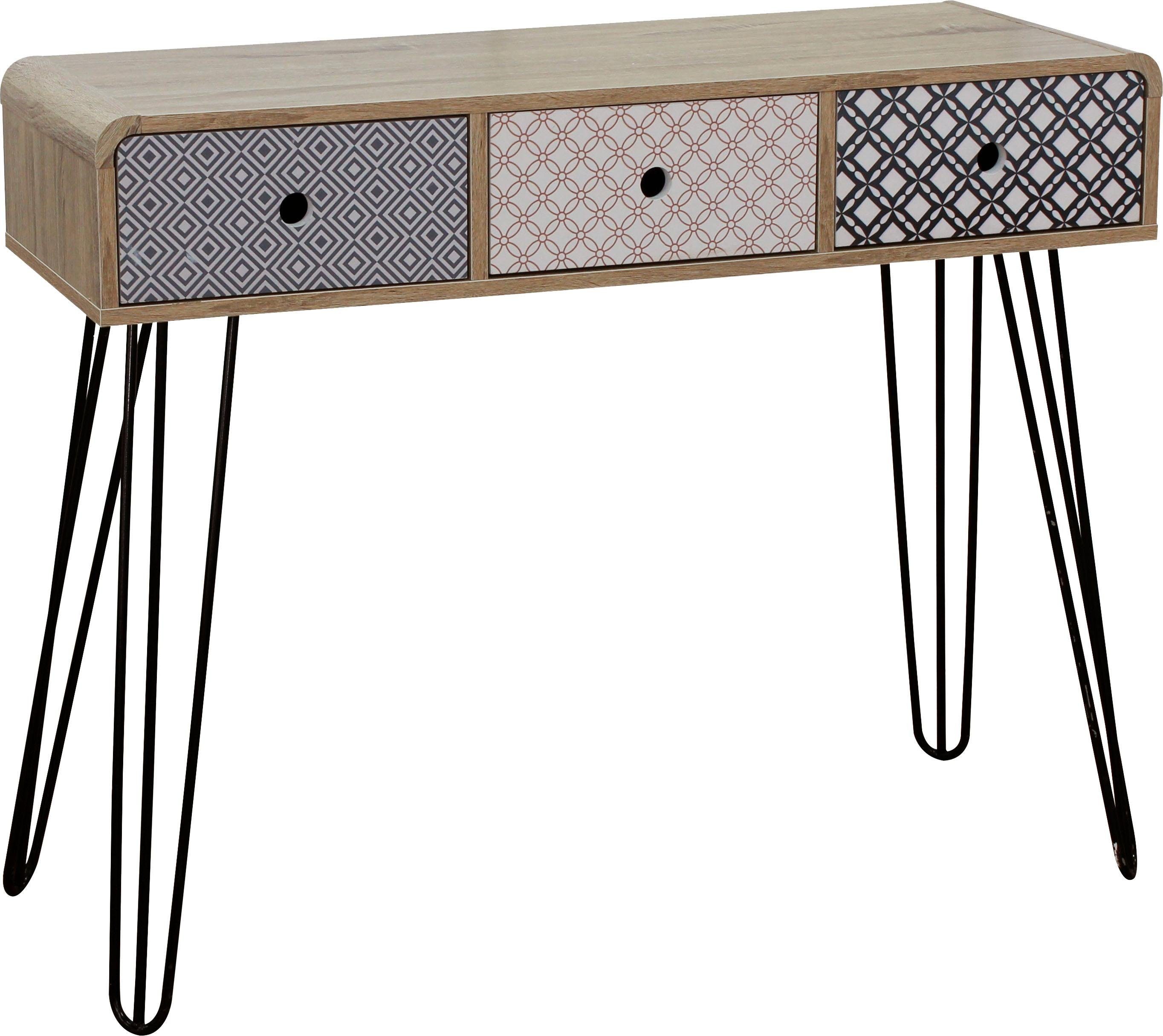 SIT Konsolentisch Konsole– Scandi‑Shabby Chic Beistelltisch mit 3 Schubladen, Trendiger Scandi‑Shabby‑Chic‑Konsolentisch mit 3 Schubladen