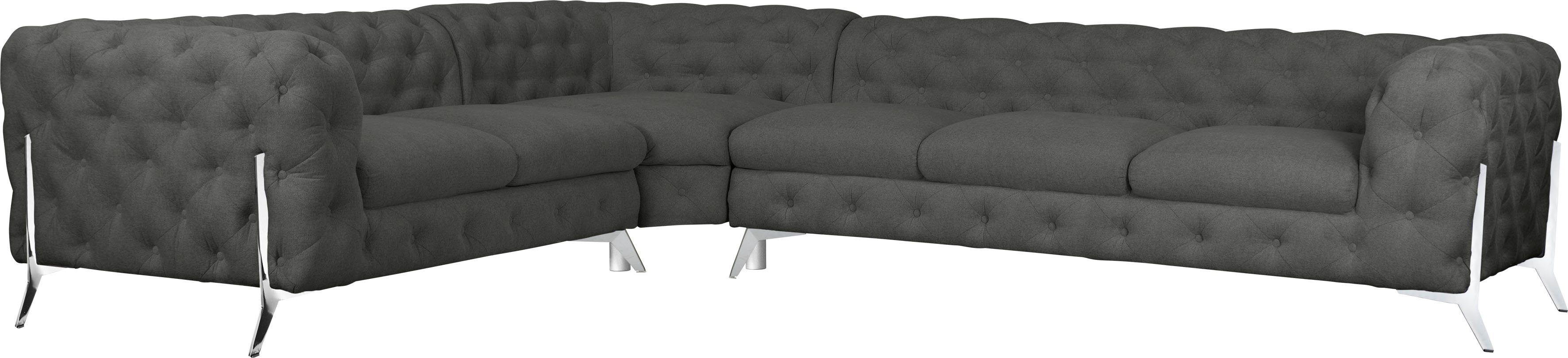 Leonique Chesterfield-Sofa Amaury L-Form, großes Ecksofa, günstig online kaufen