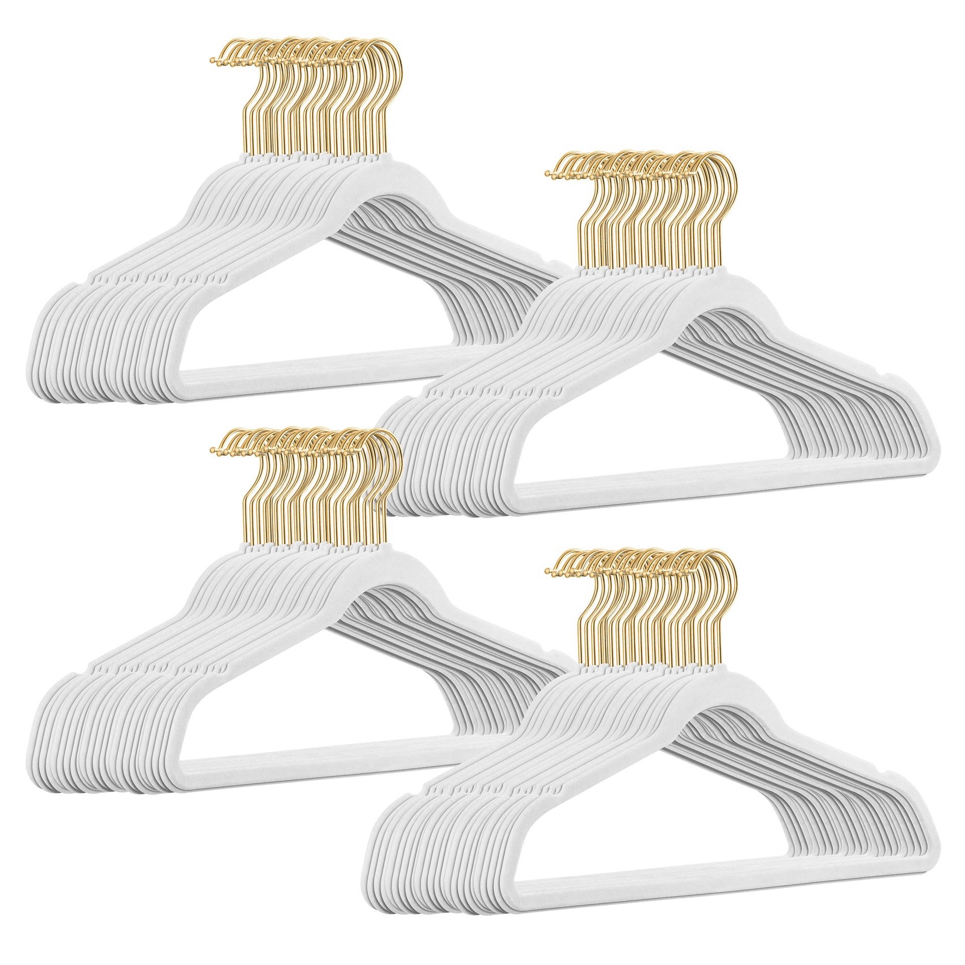 StickandShine Kleiderbügel Samt 100 Stück in verschiedenen Farben mit edlen Goldhaken im Set, (Spar-Set), Designbügel