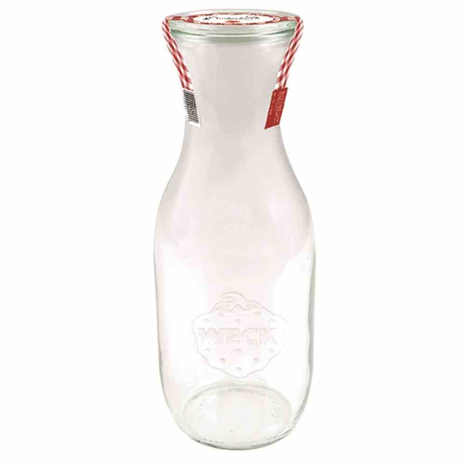 WECK Vorratsdose Saftflasche "Einkochwelt" 1,0 l mit Deckel 60 mm, Glas