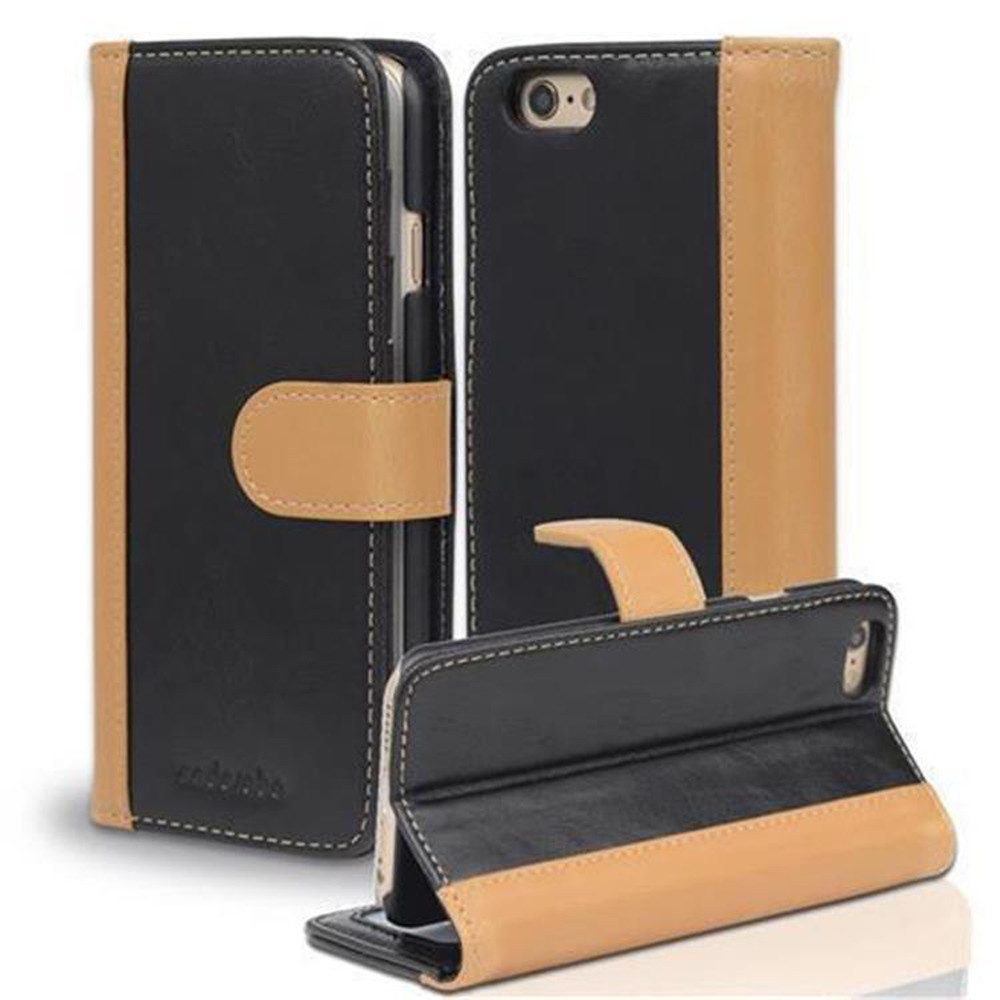 Cadorabo Handyhülle für iPhone 6 / 6S Hülle Apple iPhone 6 / 6S, Klappbare Handy Schutzhülle - Hülle - mit Standfunktion und Kartenfach