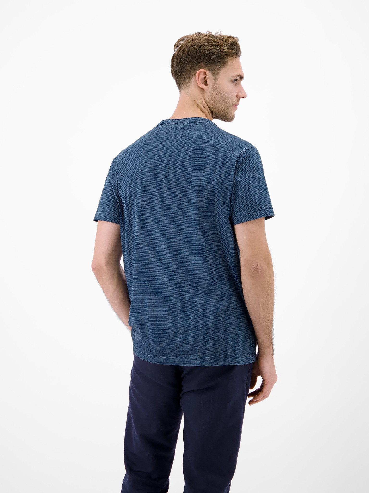 LERROS Kurzarmshirt mit Serafino-Kragen
