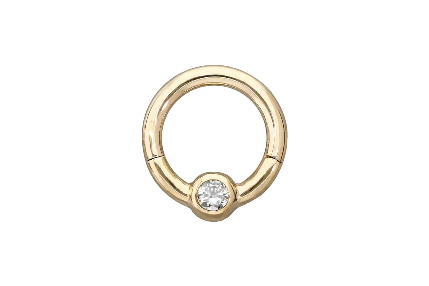 Nasenpiercing 18 Karat Gold Segmentring Clicker MOISSANIT Ohrpiercing Septum Nase