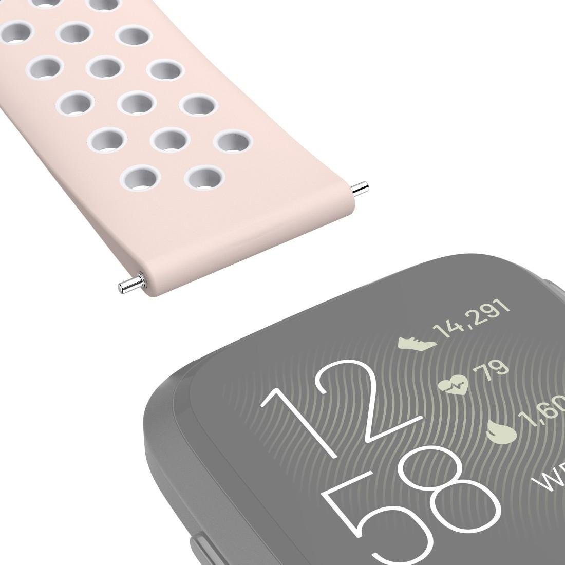 Hama Smartwatch-Armband rosa Versa Fitbit Ersatzarmband 2/Versa/Versa Lite, 22mm atmungsaktives