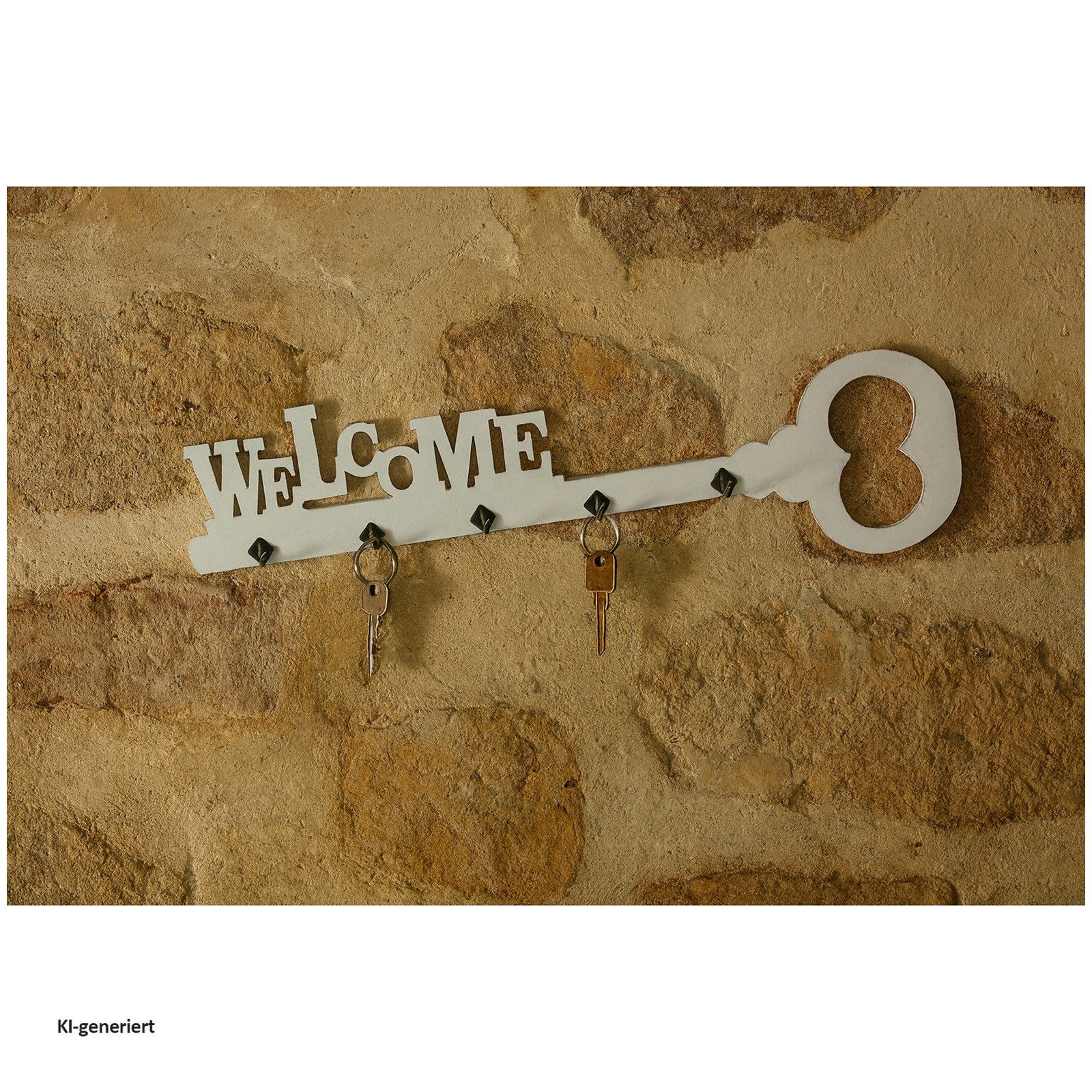 HTI-Living Schlüsselbrett Schlüsselbrett Shabby Look Welcome, (Stück, 1 St., 1 Hakenleiste ohne Dekoration), Hakenleiste Schlüsselboard