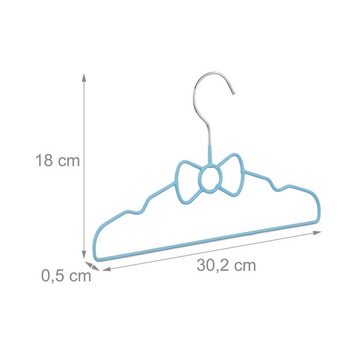 relaxdays Kleiderbügel 20 x Kinderkleiderbügel Schleife blau