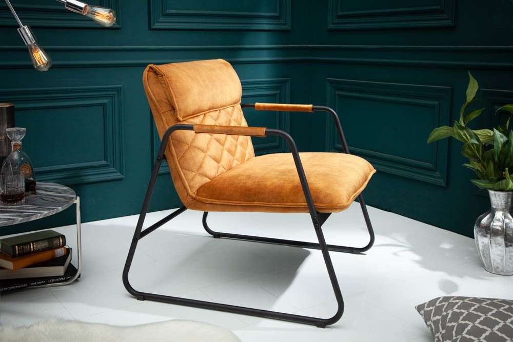 riess-ambiente Sessel MUSTANG LOUNGER senfgelb, Loungesessel günstig online kaufen