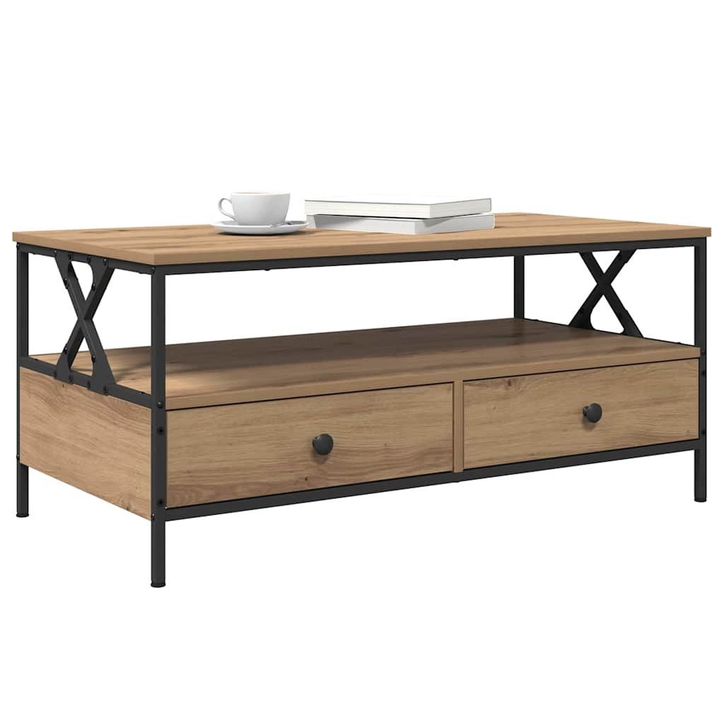 vidaXL Couchtisch Couchtisch Artisan-Eiche 100 x 51 x 45 cm Holzwerkstoff (1-St)
