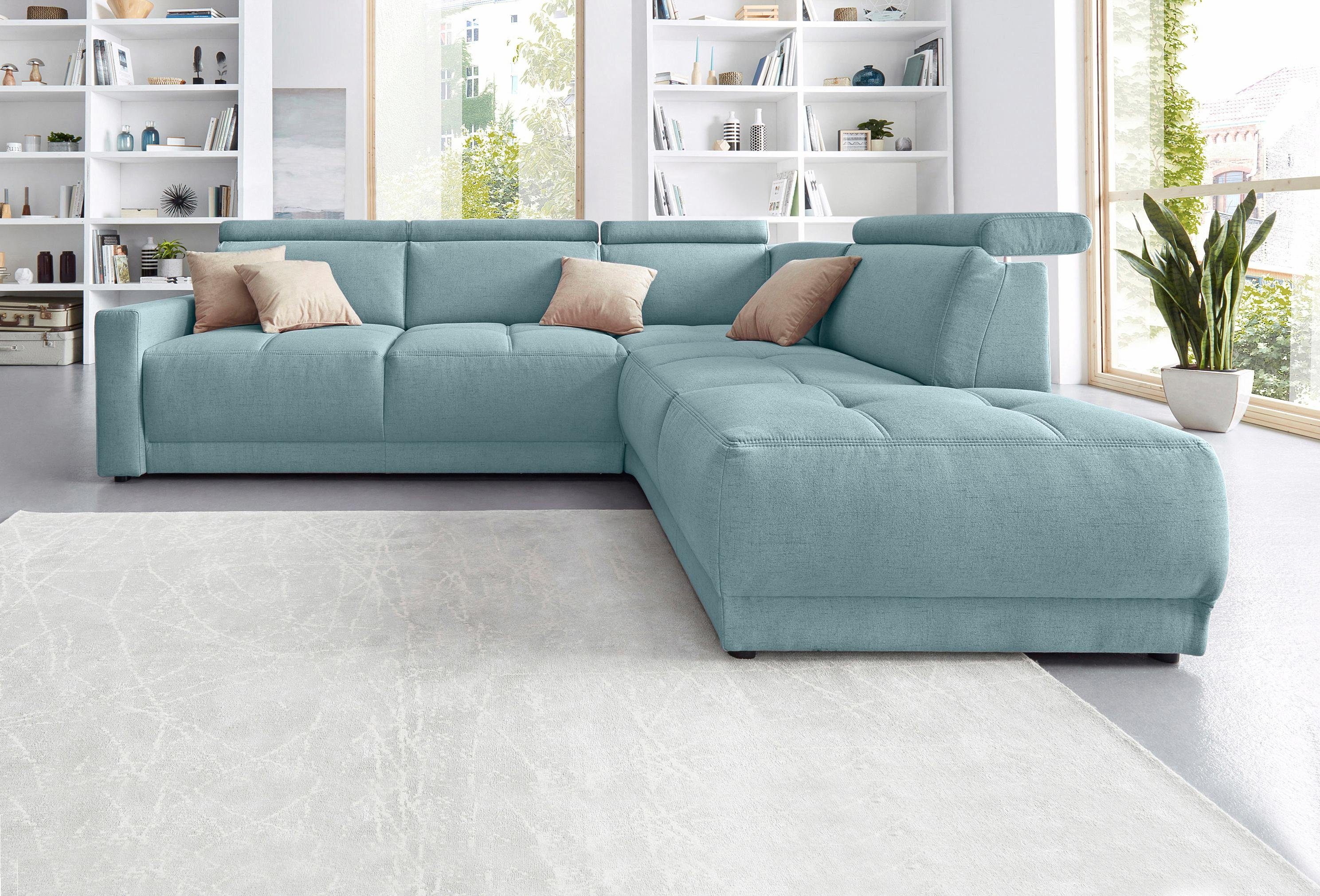 DOMO collection Ecksofa Ava, moderne Sitzheftung günstig online kaufen