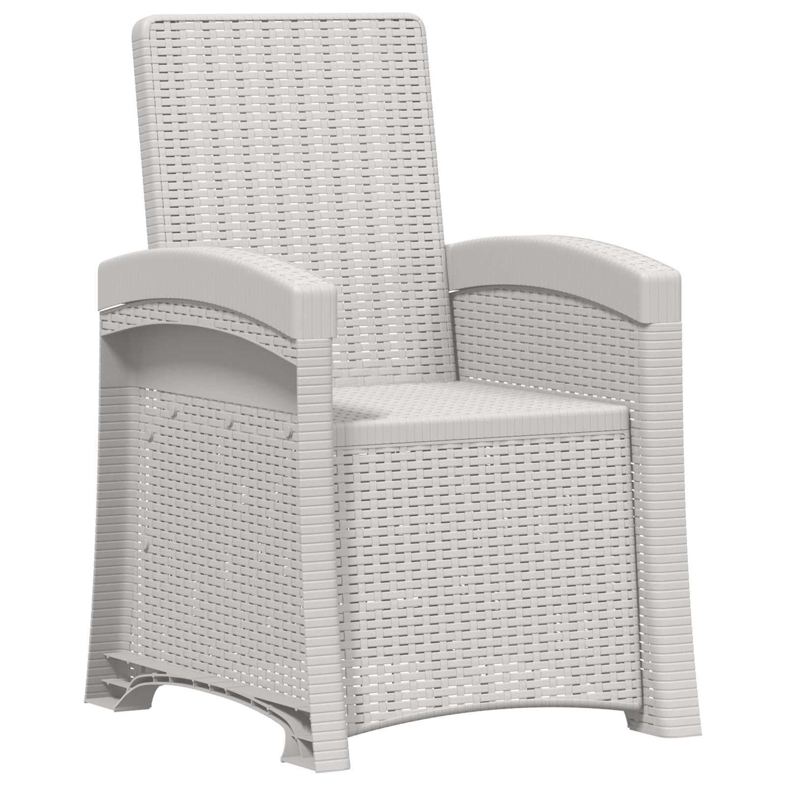 vidaXL Gartenstuhl Liegesessel Garten Rattan-Optik Weiß PP (1 St)