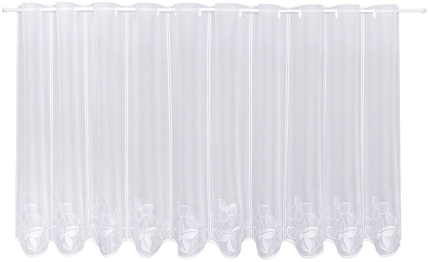 Gerster Scheibengardine Fabia, nach Maß (1 St), Durchzuglöcher, transparent, Voile, SB-Bistro "Fabia", maßgenaue Anfertigung