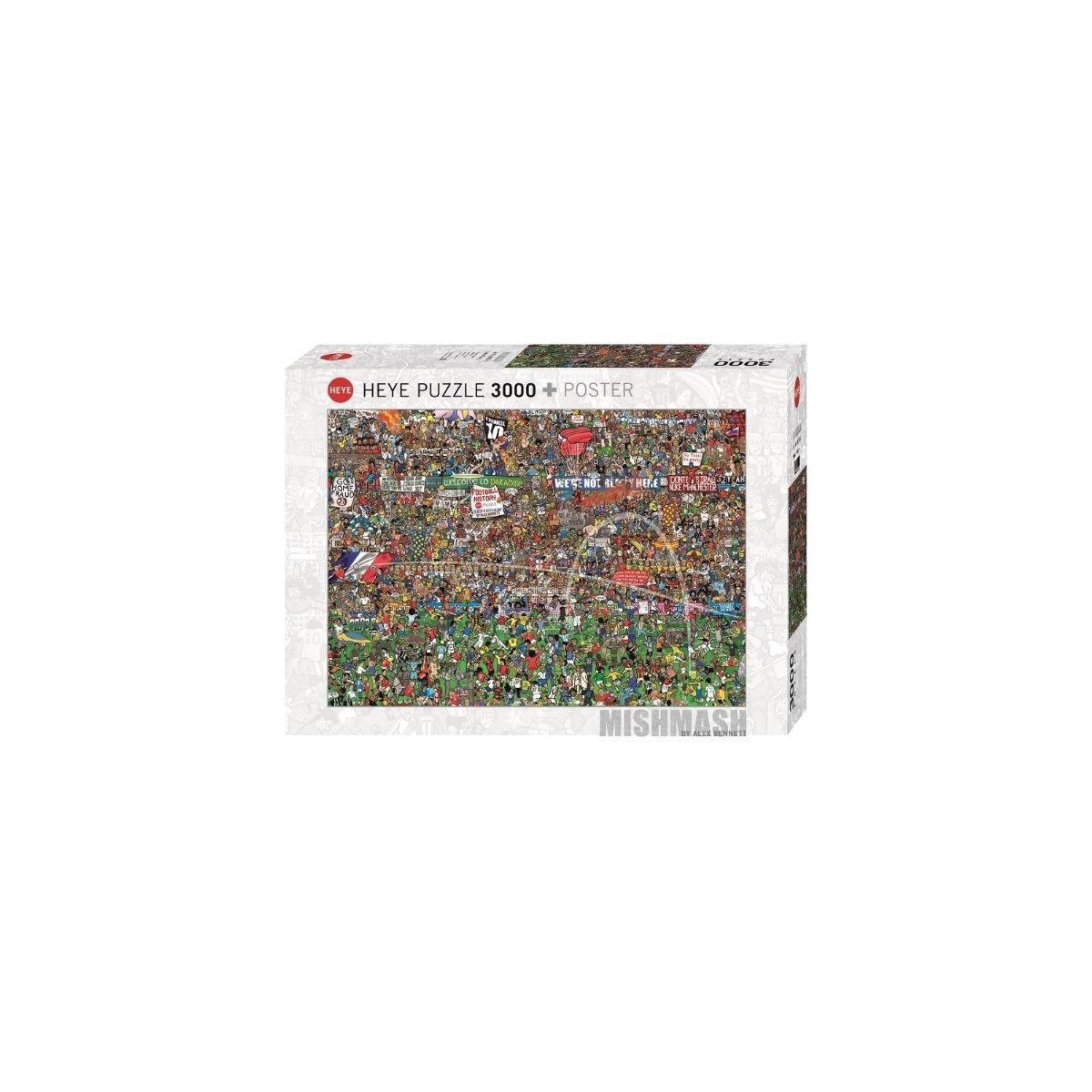 HEYE Puzzle 292058 - Fußballgeschichte - Mischmasch, 3000 Teile,..., 3000 Puzzleteile