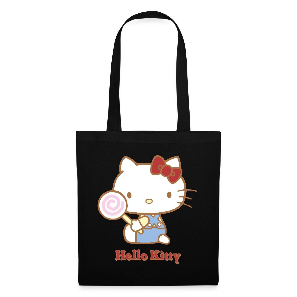 Spreadshirt Henkeltasche Hello Kitty Mit Lollipop Stoffbeutel (1-tlg)