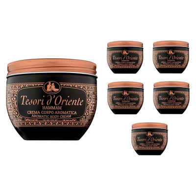 Tesori d´Oriente Körpercreme Hammam cream aromatisch zart vital 6 x 300 ml, 6-tlg.