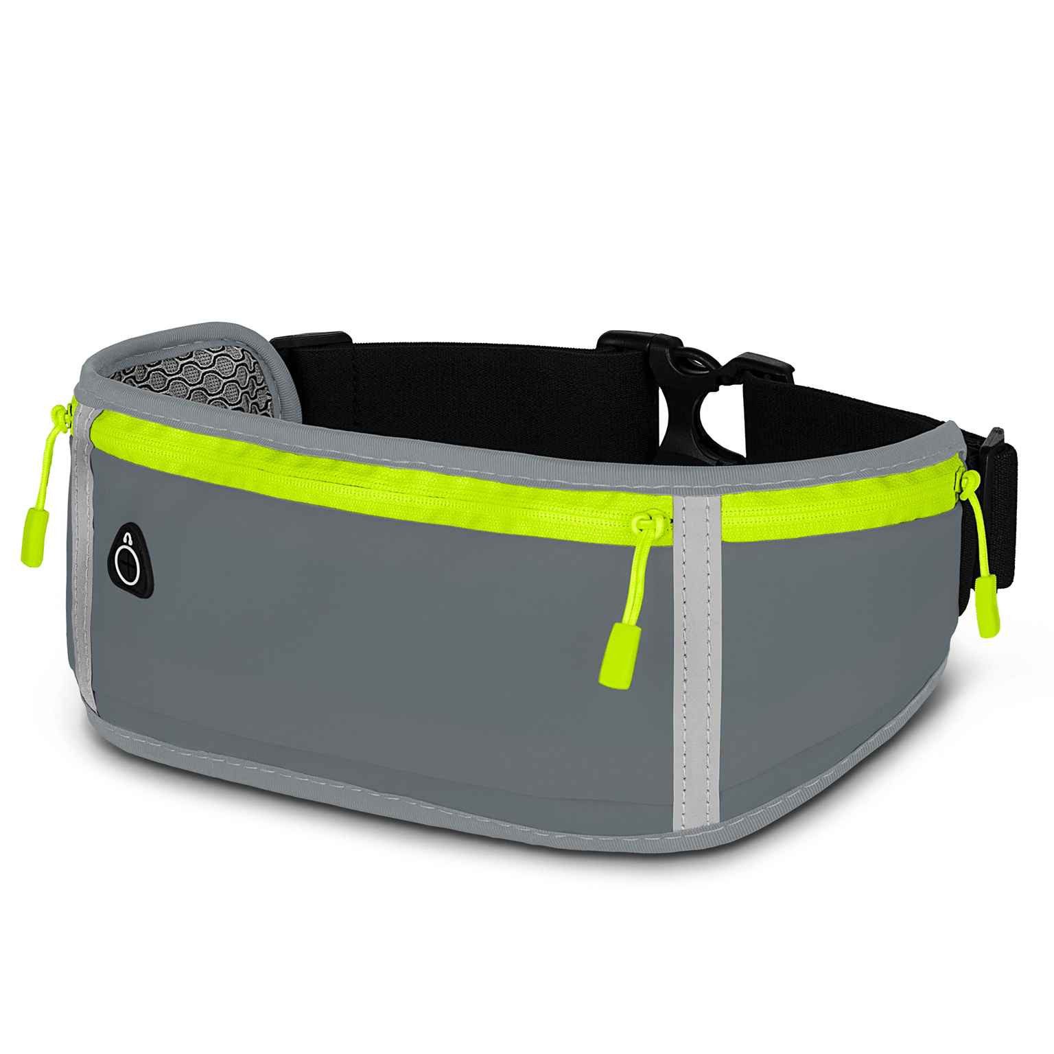 ONEFLOW Laufgürtel für iPhone XS Lauftasche ActivePro Belt Grau Sport Handytasche zum Joggen Damen Herren Bauchtasche Handy Running