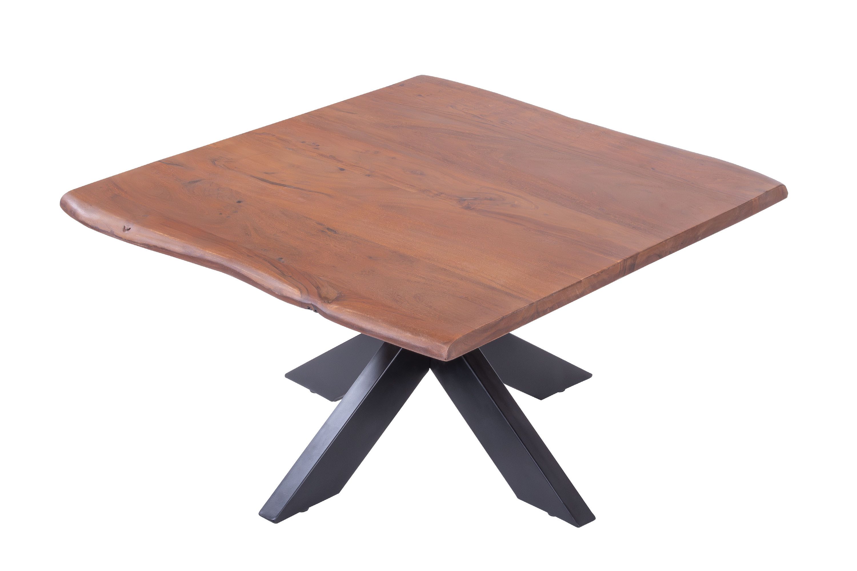 SAM® Couchtisch Shine, Akazienholz massiv, Metallgestell Spider-Form schwarz