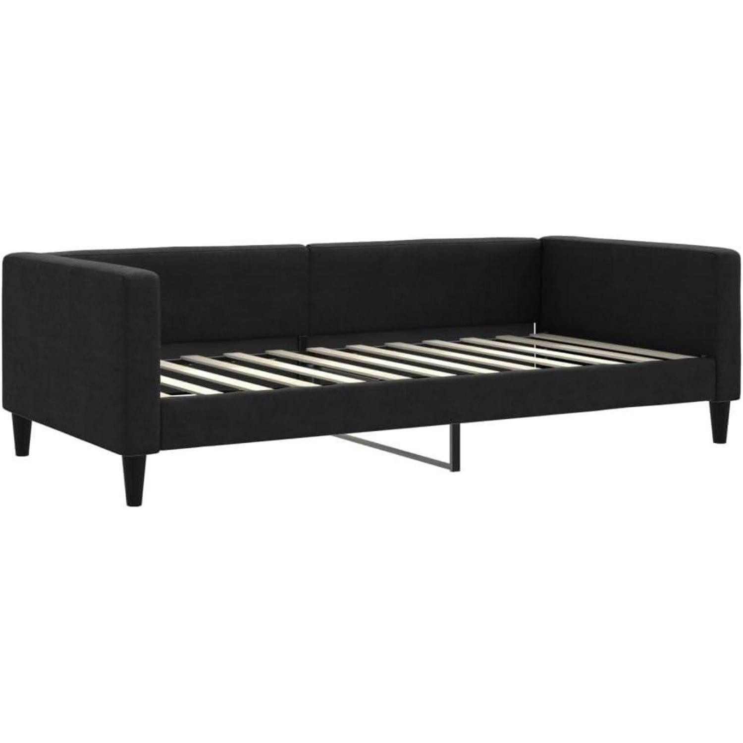 LuxusKollektion Schlafsofa Sofabett Doppelschlafstuhl Stoffcouch 100 x 200 ohne Matratze Schwarz