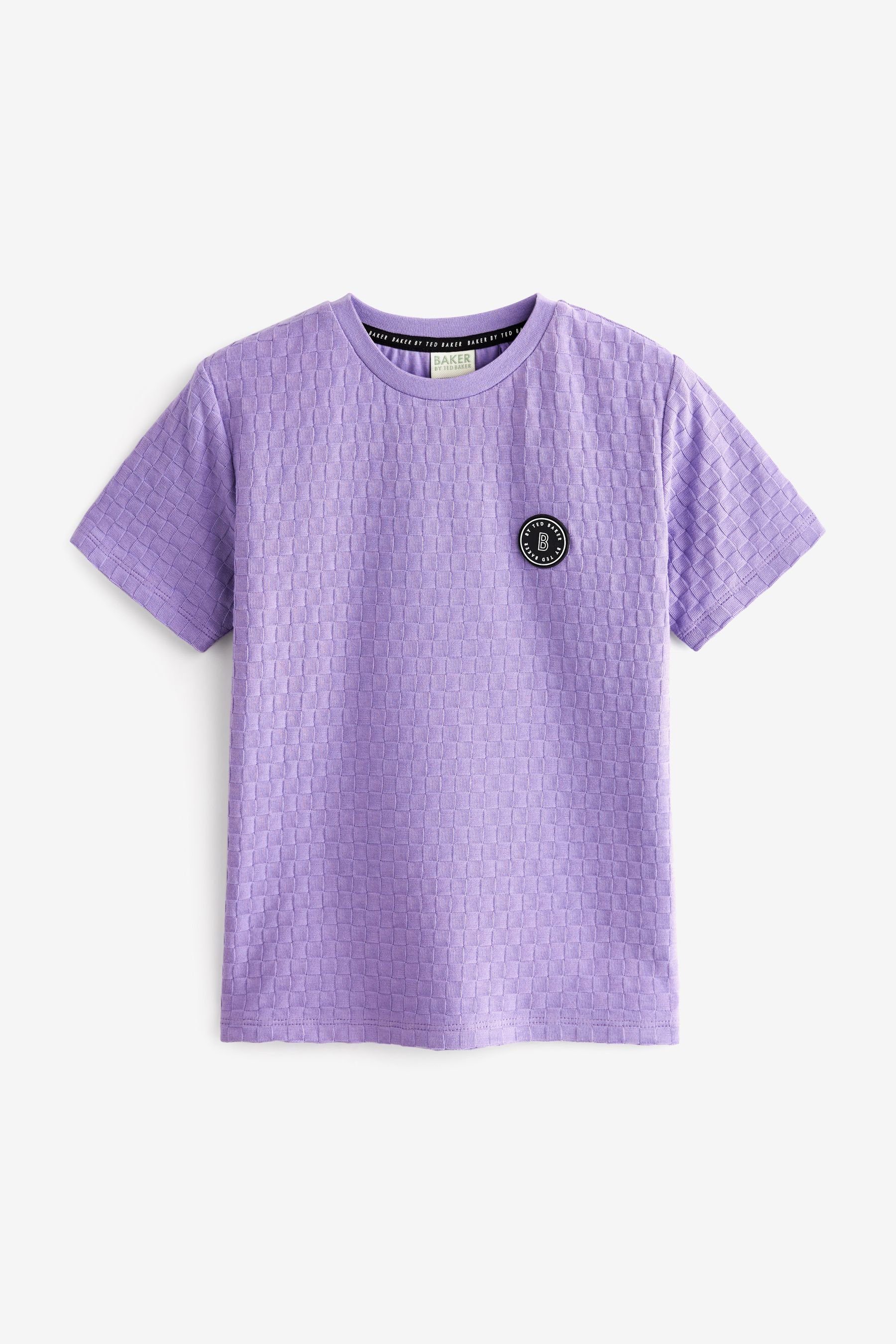 Baker by Ted Baker T-Shirt Baker by Ted Baker T-Shirt mit Flechtstruktur (1-tlg) Purple