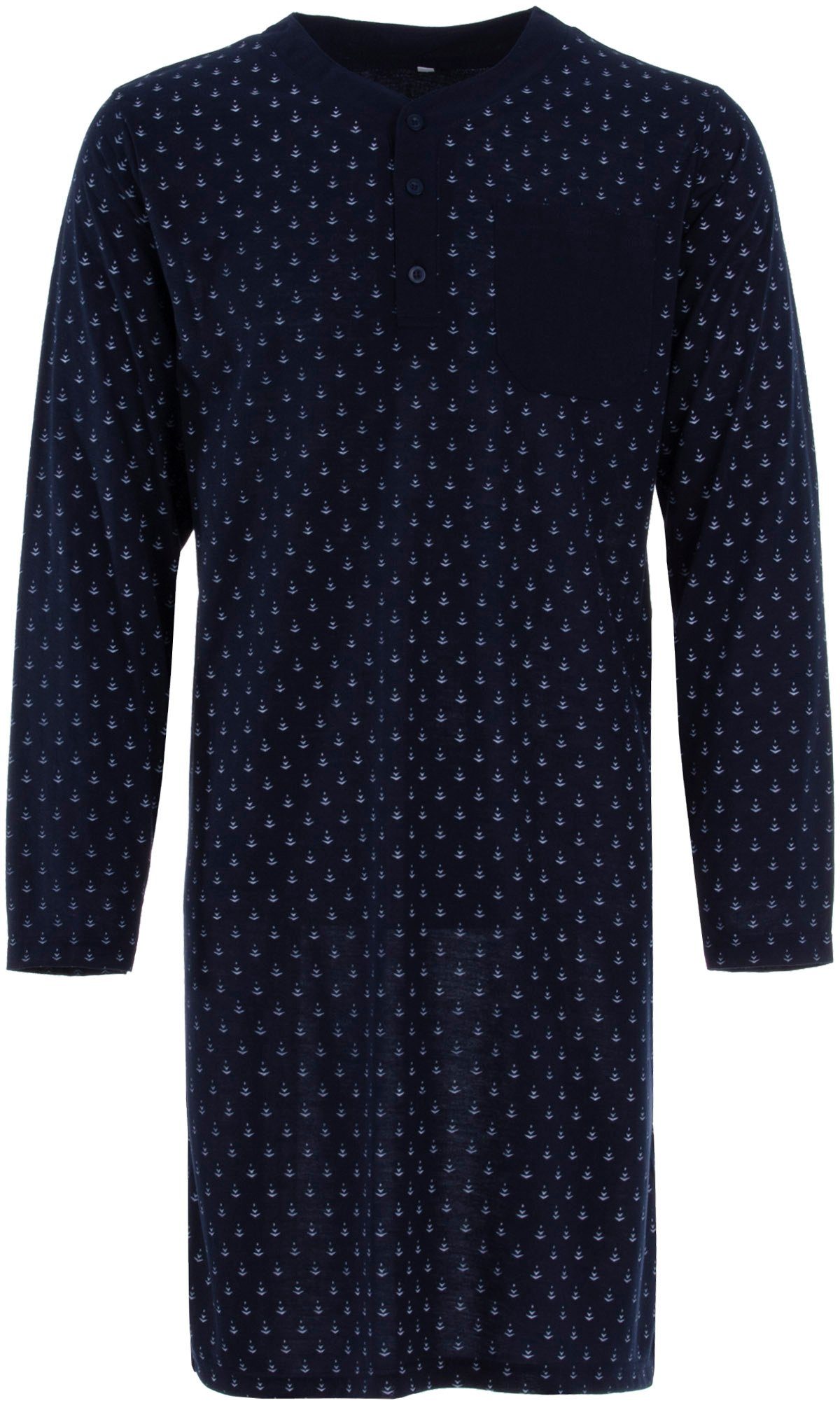 Lucky Nachthemd Nachthemd Langarm - Pfeil V- Ausschnitt mit Knopfleiste