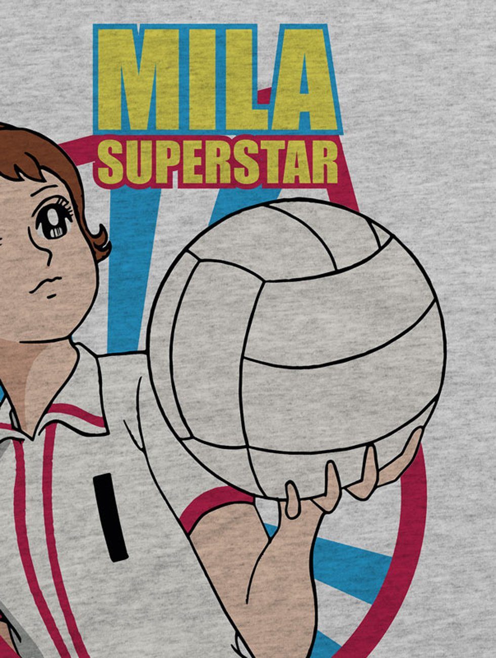 Herren Superstar japan Mila style3 team grau T-Shirt Print-Shirt volleyball meliert