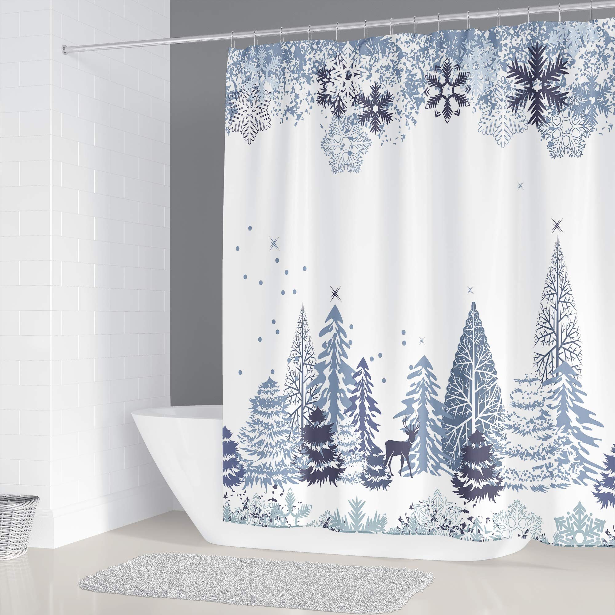 M&W DAS DESIGN Duschvorhang Weihnachten Duschvorhang 180x200cm Shower curtains Anti schimmel