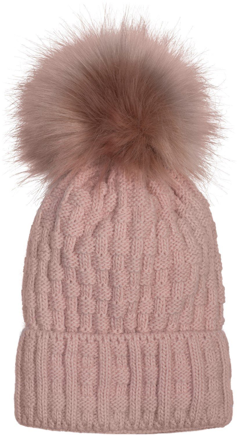 styleBREAKER Bommelmütze Strick Bommelmütze mit Flecht günstig online kaufen