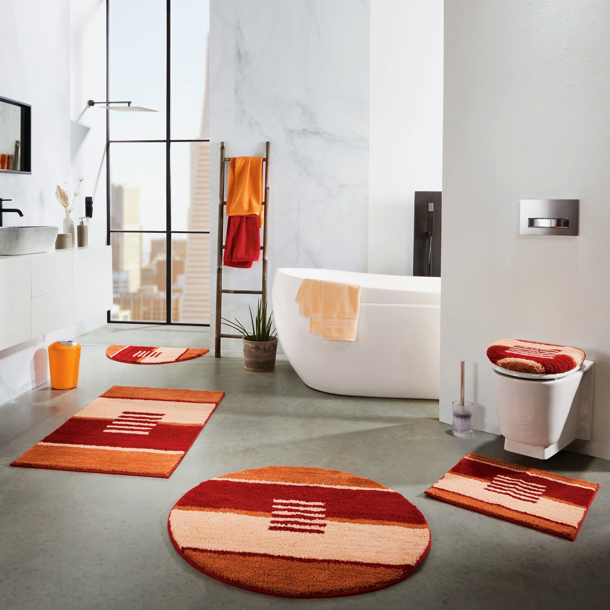 REDBEST Badematte Badematte "Houston", Höhe 20 mm, eckig, Streifen günstig online kaufen