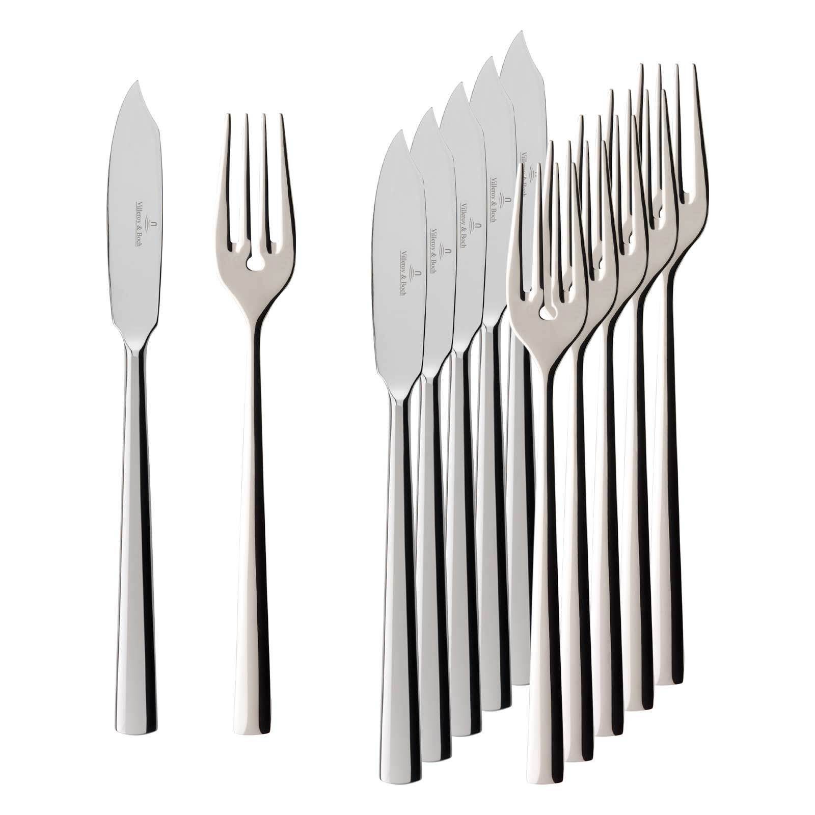 Villeroy & Boch Piemont Fischbesteck 6er Set (12-tlg), 6 Personen