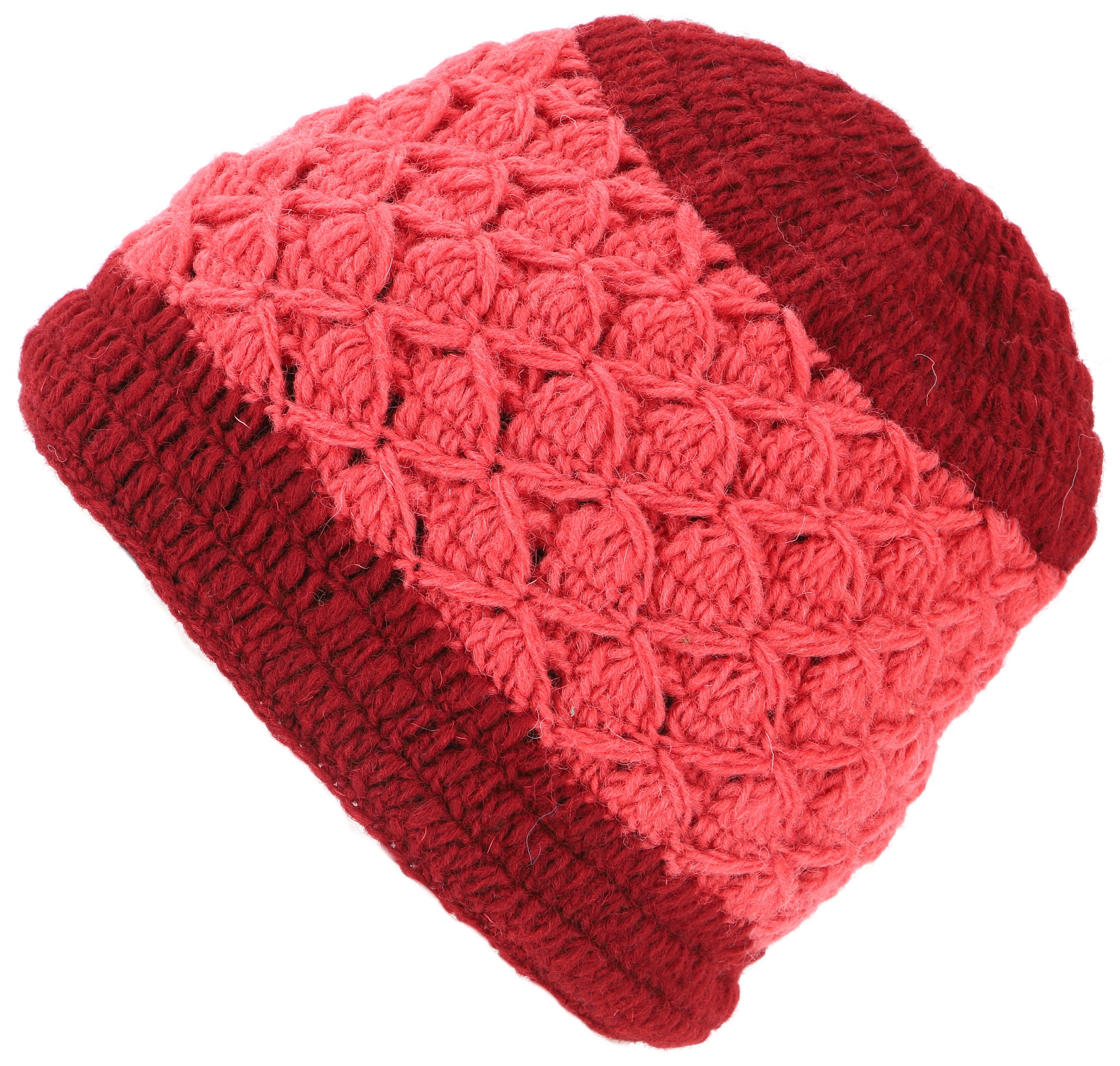 Strickmütze Beanie Mütze, zweifarbige Strickmütze aus Nepal..
