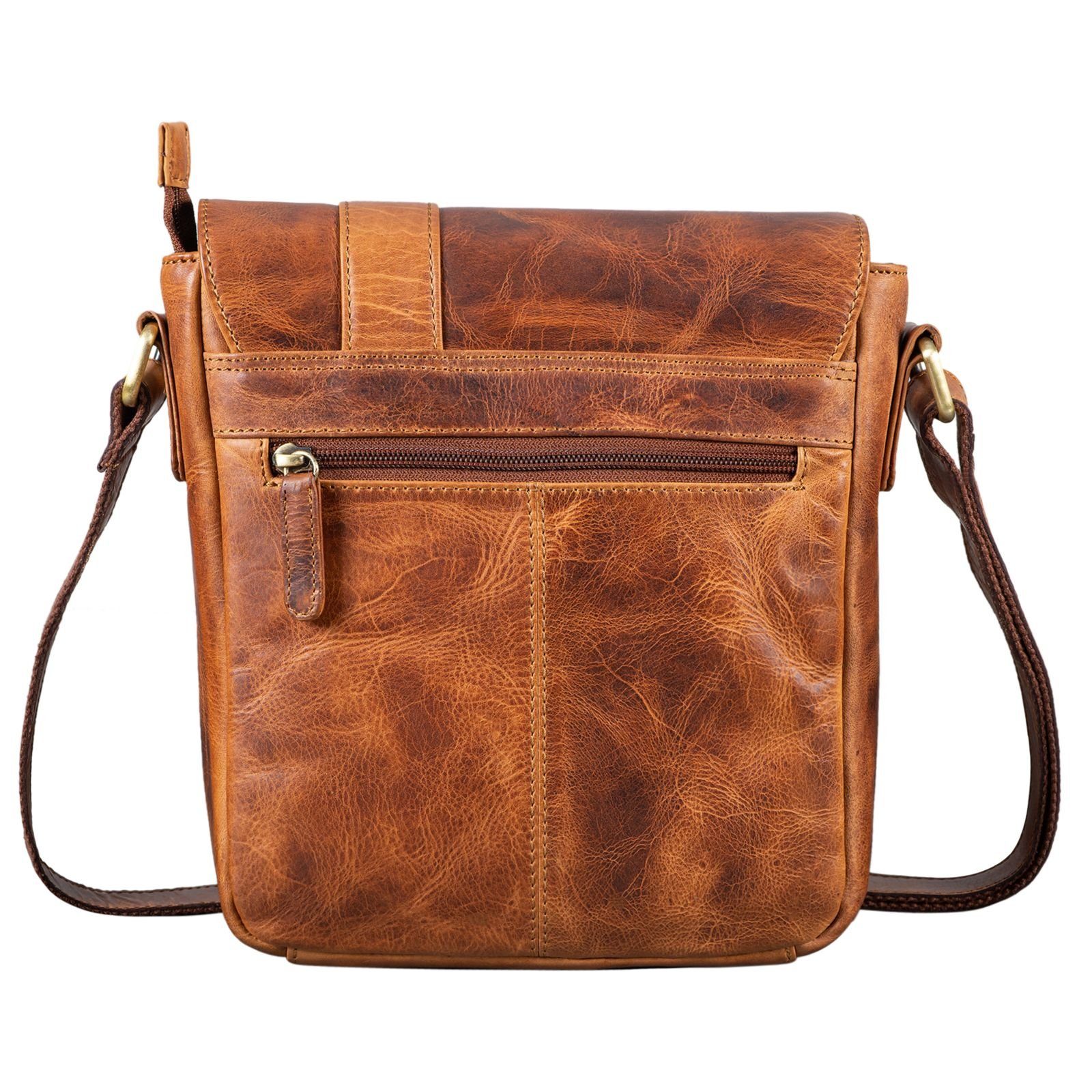 Messenger - Bag Mann "Nino" STILORD cognac Umhängetasche kara Leder