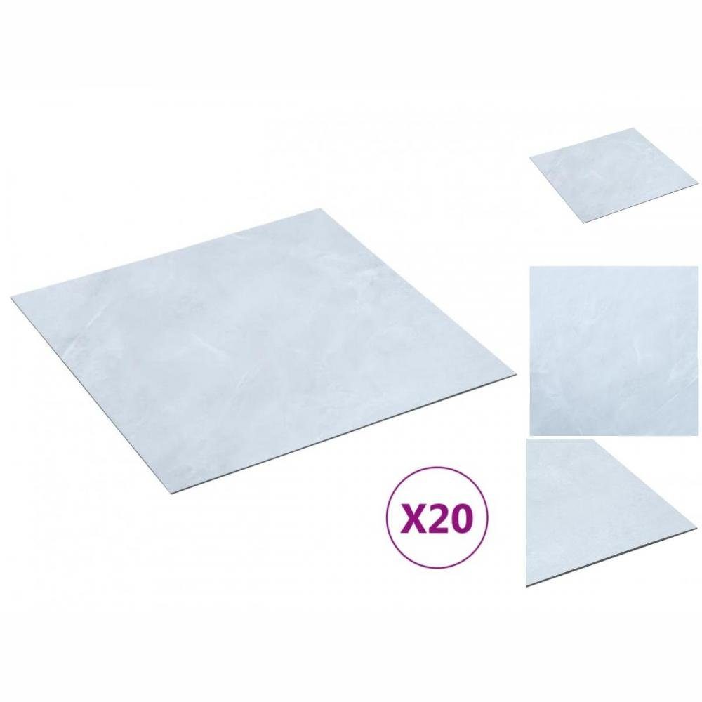 vidaXL Ламінат PVC-Fliesen Selbstklebend 20 Stk 1,86 m² Weißer Marmor