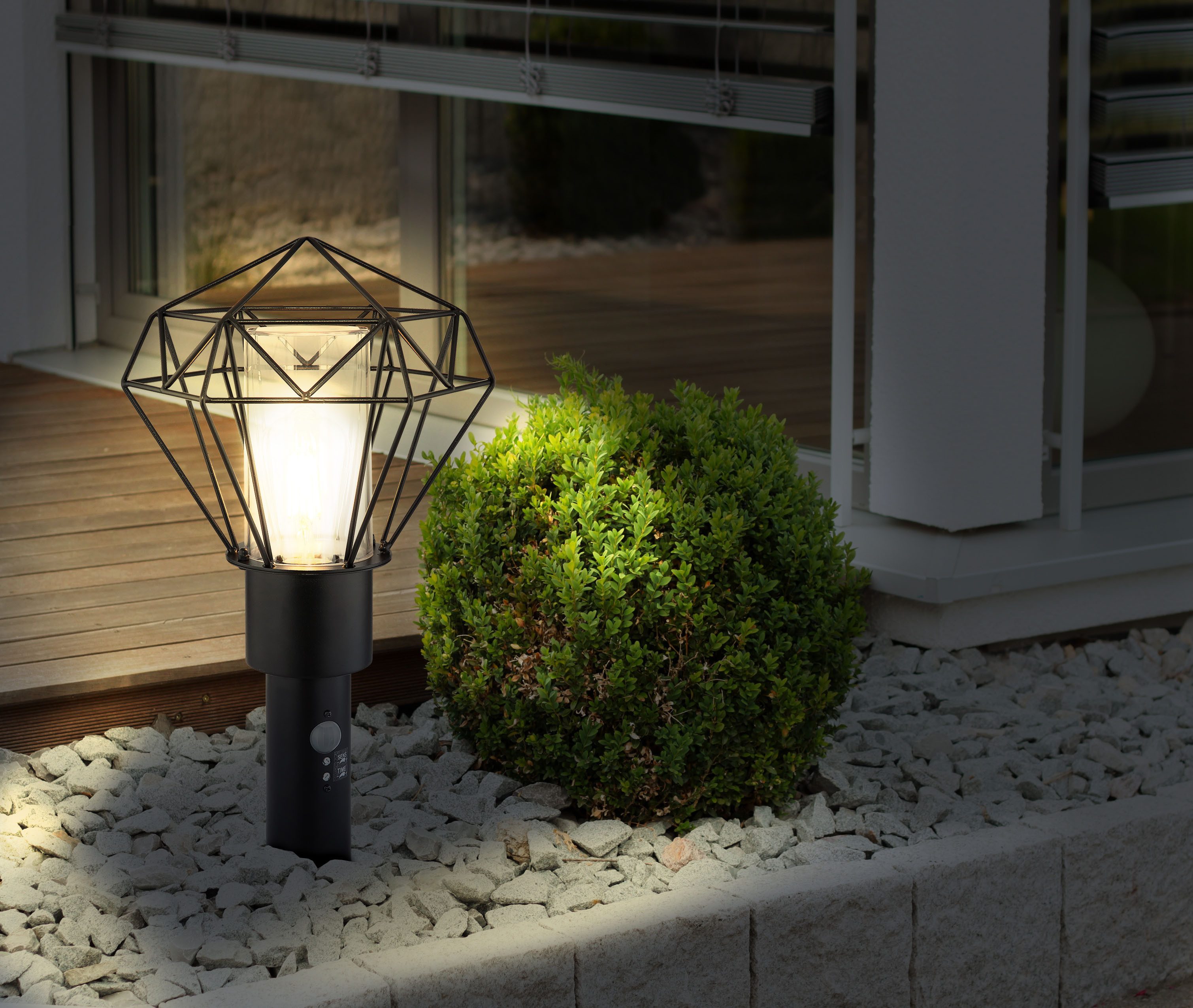 GLOBO LIGHTING Außen-Stehlampe HORACE, ohne Leuchtmittel, Außenleuchte für Garten & Terrasse schwarz