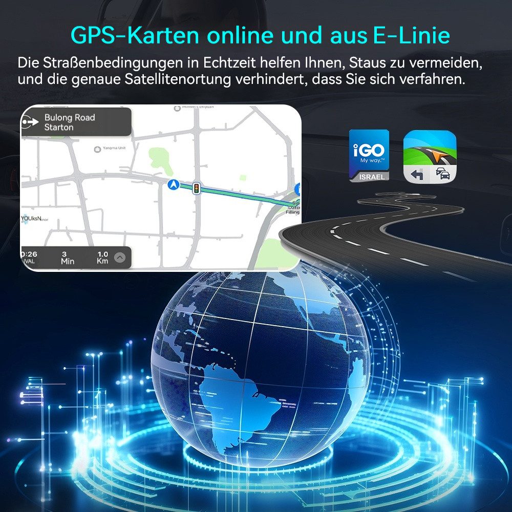 PODOFO Android 15.0 2Din 8 Zoll mit Bluetooth GPS für VW Polo Skoda Passat Autoradio (Digitalradio (DAB)