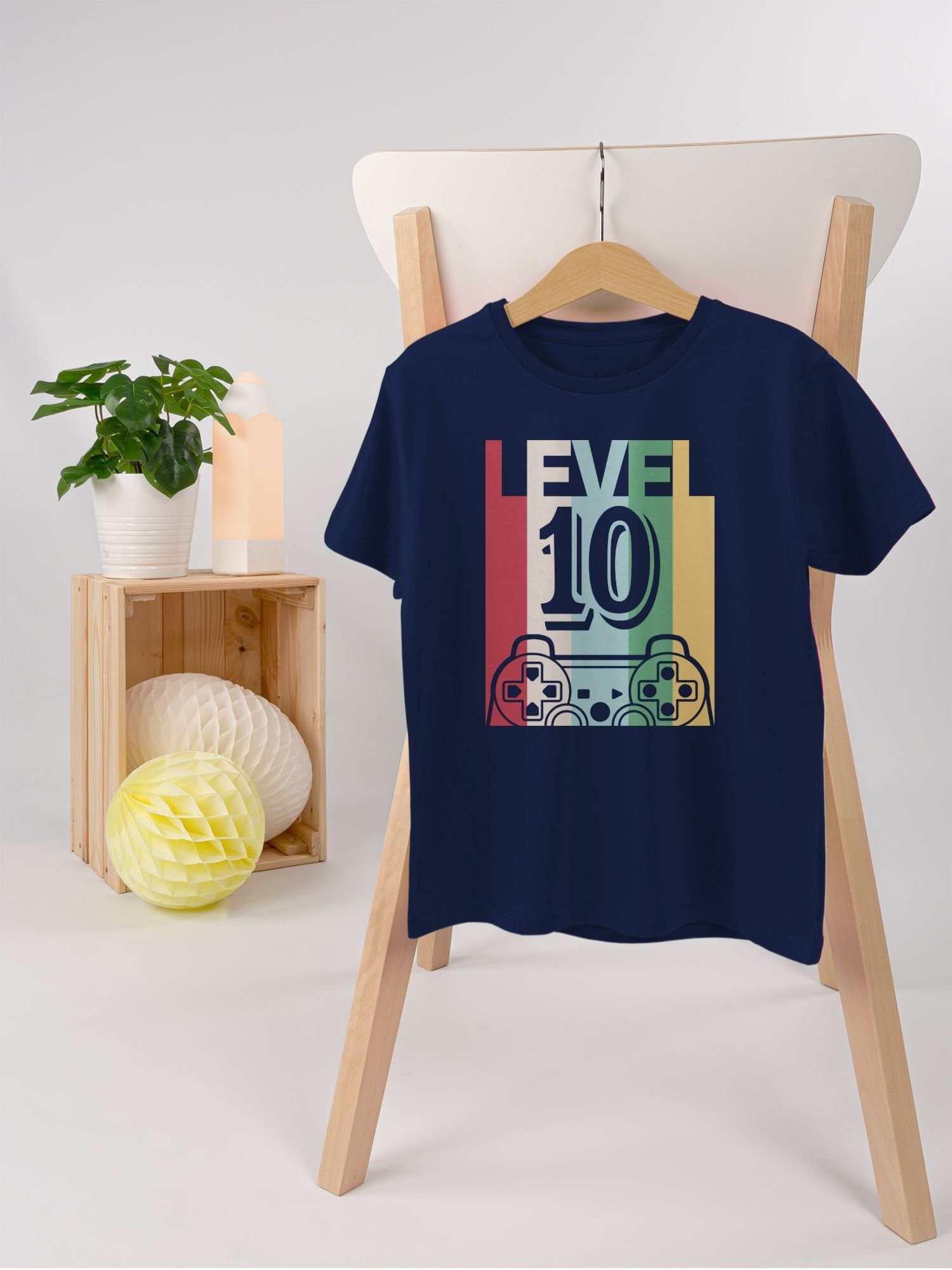 10. Shirtracer Gaming LEVEL Dunkelblau Geburtstag 2 Zehn T-Shirt