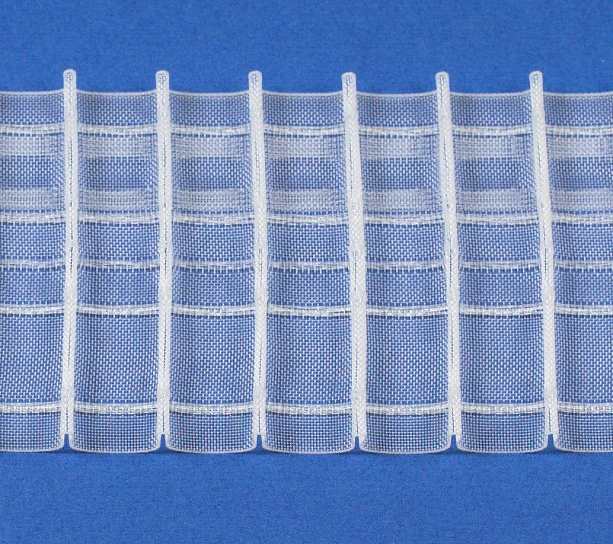 Gardine Bleistiftfalten, Gardinenband - transparent / Breite: 80 mm - L065, rewagi, Verkaufseinheit: 5 Meter