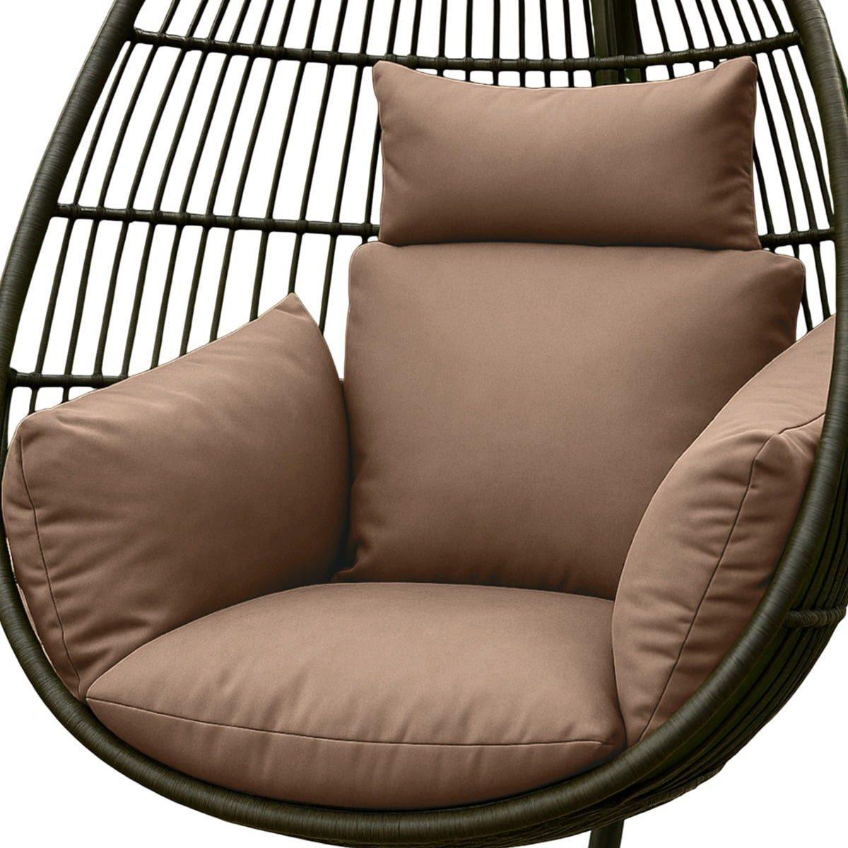 Homescapes Sitzkissen Hängesessel-Kissen Outdoor – Beige mit Kopfstütze
