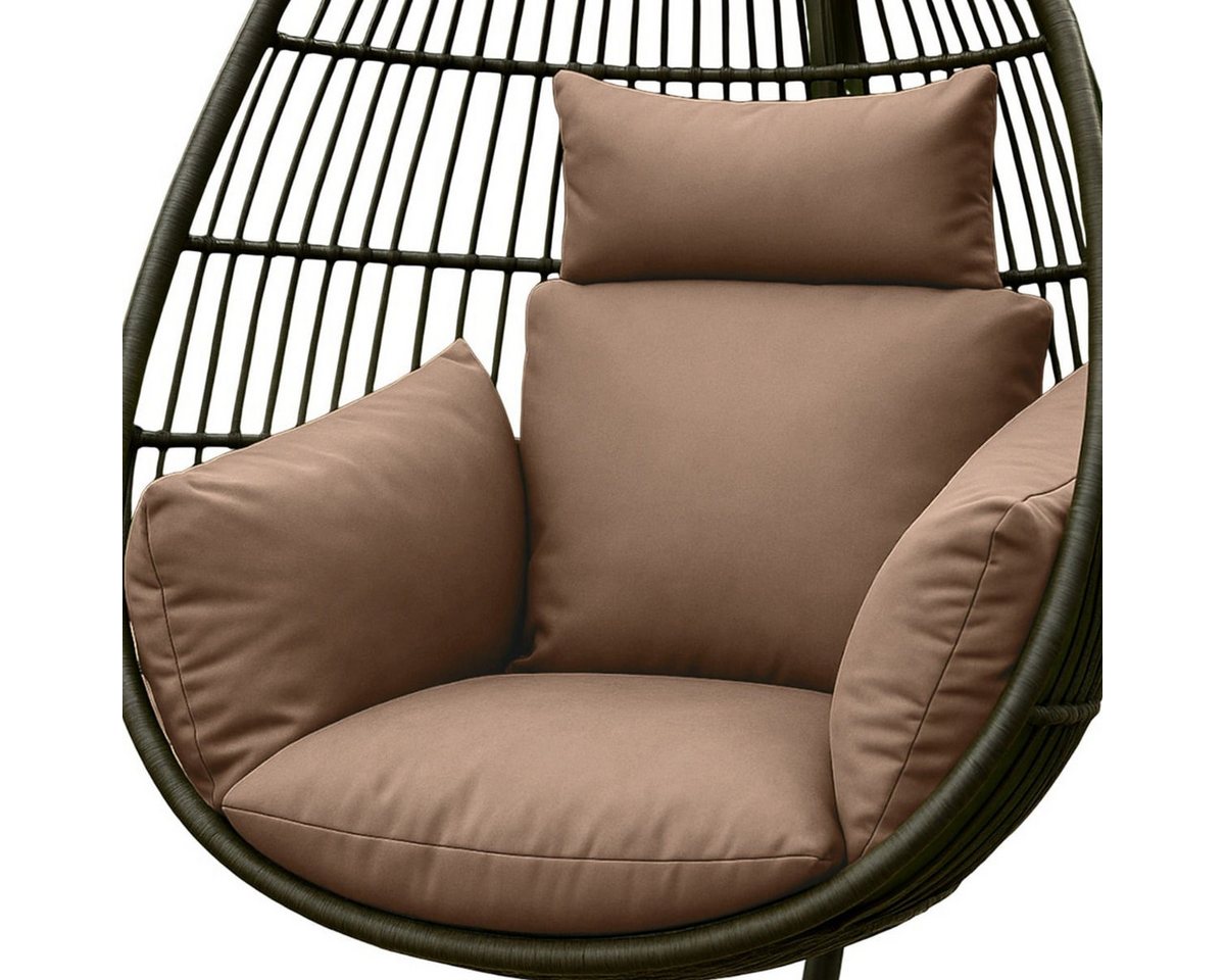 Homescapes Sitzkissen Hängesessel-Kissen Outdoor – Beige mit Kopfstütze