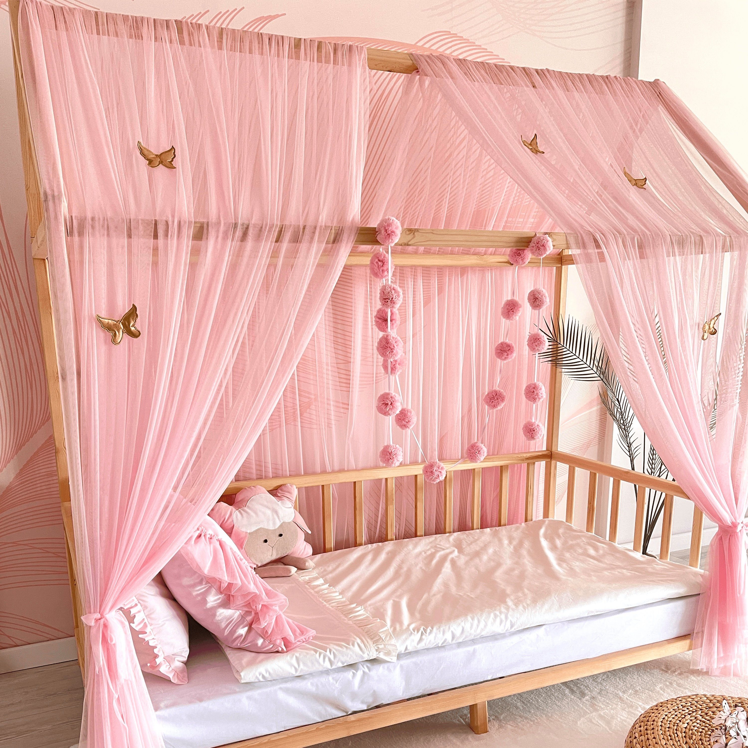 Baby Fancyroom Betthimmel Betthimmel Tüll Hausbett Kinderbett 2 Stück 340cm günstig online kaufen