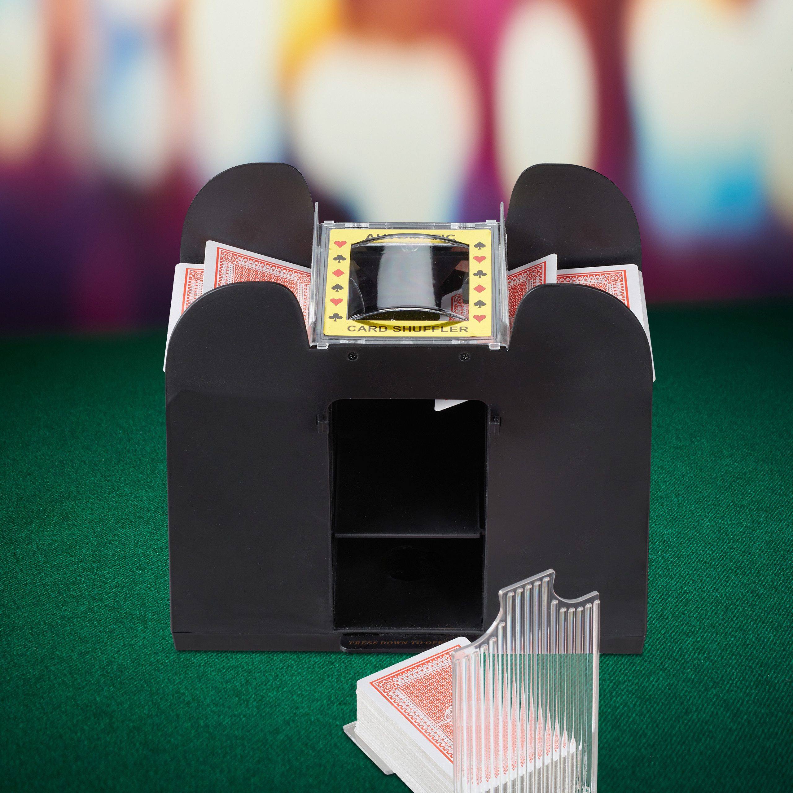 relaxdays Spiel Elektrische Kartenmischmaschine 6 Decks, Familienspiel