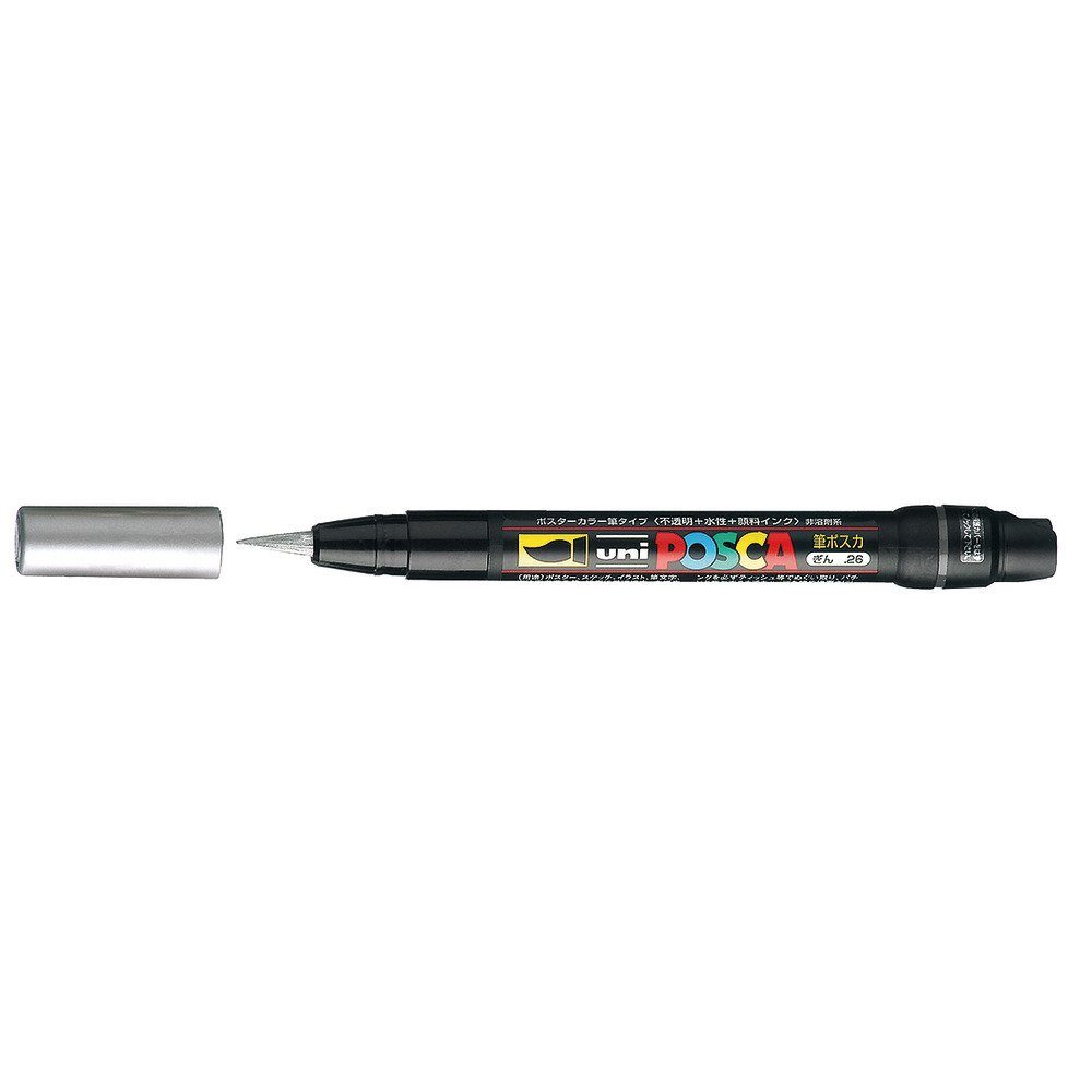 POSCA Pinselstift Brush PCF-350, Lichtecht Wasserverdünnbar Silber