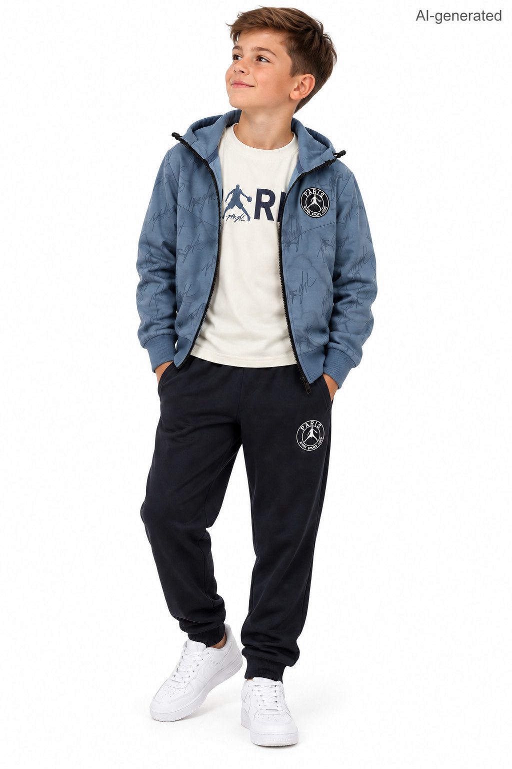 Hessis Freizeitanzug Jungen Jogginganzug JF1330 (Set, 3-tlg., Kapuzenjacke, Langarmshirt, Jogginghose), bestehend aus Kapuzenjacke, Langarmshirt, Jogginghose
